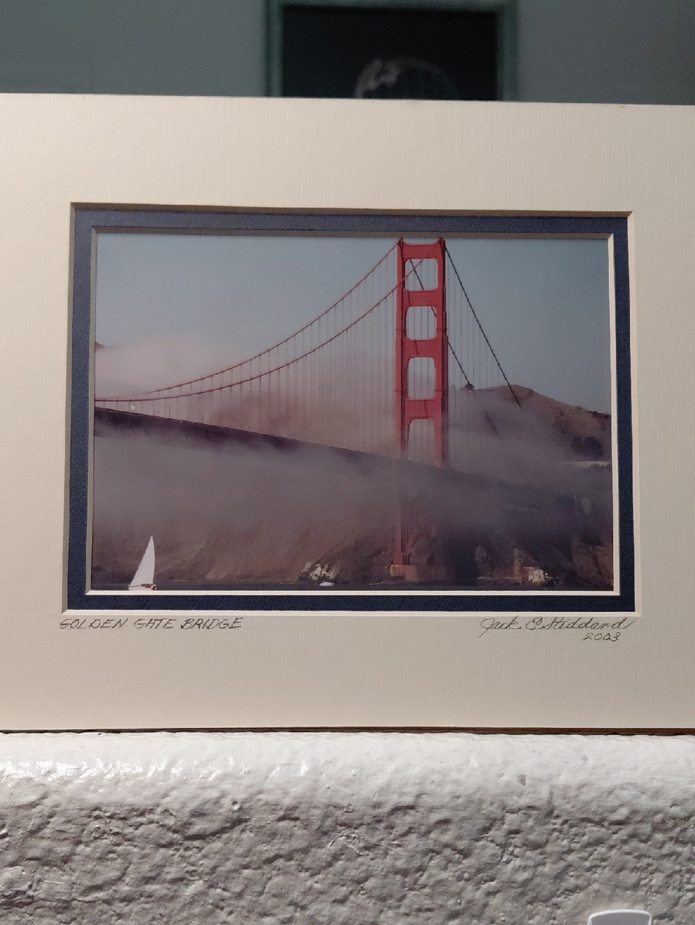 Golden Gate Bridge-Rolling Fog Art Photo By Jack E. Stiddard 5x7/8x10 Mat